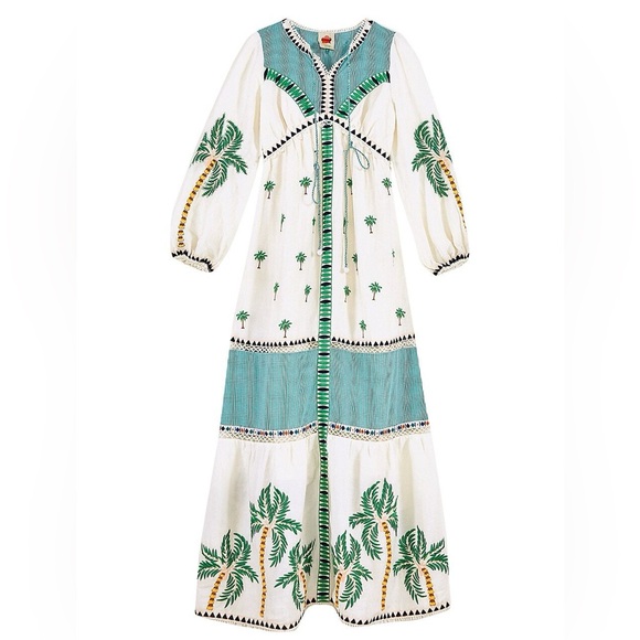 farm rio palm tree embroidered dress Farm Rio Palm Tree Dress